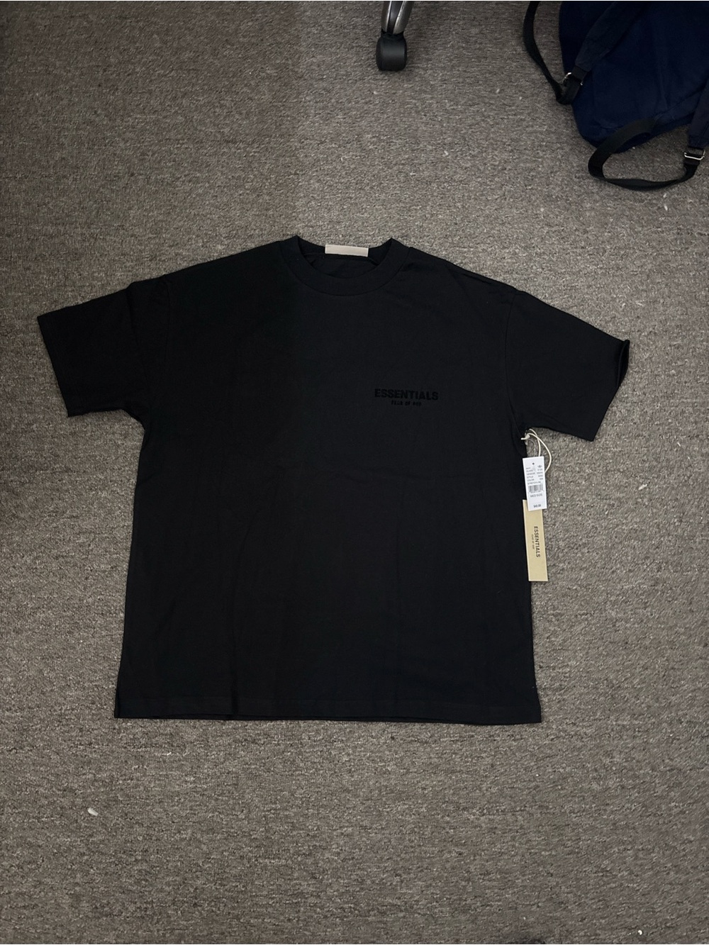 Essentials Black Short Sleeve Logo Tee